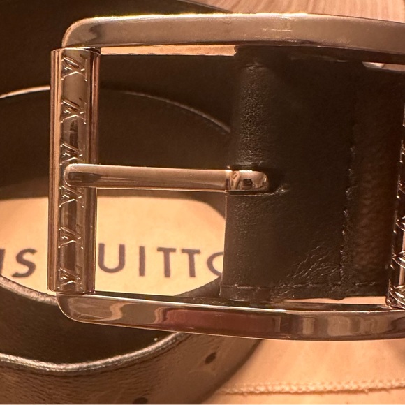 Authentic Louis Vuitton Monogram Belt w/Black Trim Size 85/34 - Picture 4 of 10